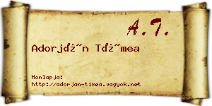 Adorján Tímea névjegykártya